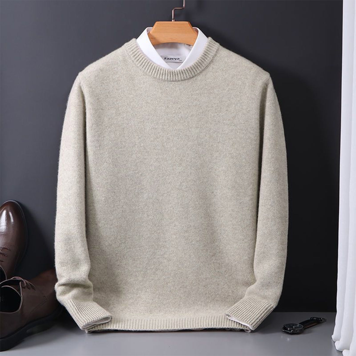 Men's Sweater with Classic Crew Neck Design for Office and Casual Wear 7