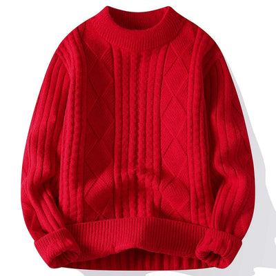 Men's Sweater with Diamond Pattern and Elegant Knitted Design for Casual and Formal Occasions 0