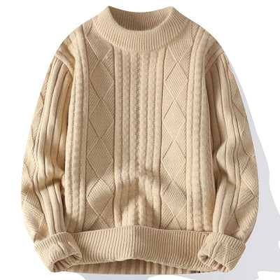 Men's Sweater with Diamond Pattern and Elegant Knitted Design for Casual and Formal Occasions 1