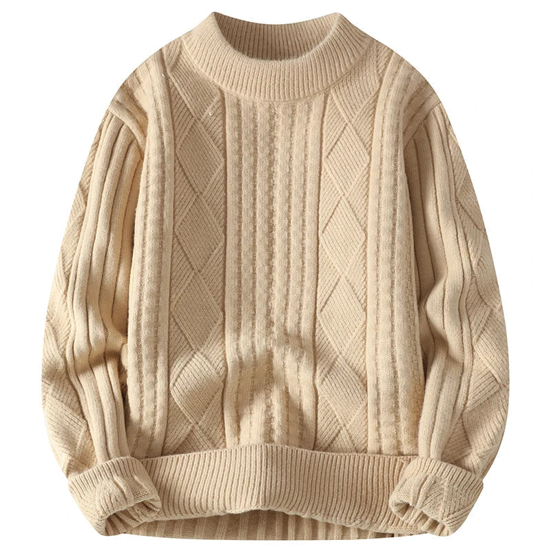 Men's Sweater with Diamond Pattern and Elegant Knitted Design for Casual and Formal Occasions 4