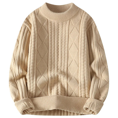 Men's Sweater with Diamond Pattern and Elegant Knitted Design for Casual and Formal Occasions 4