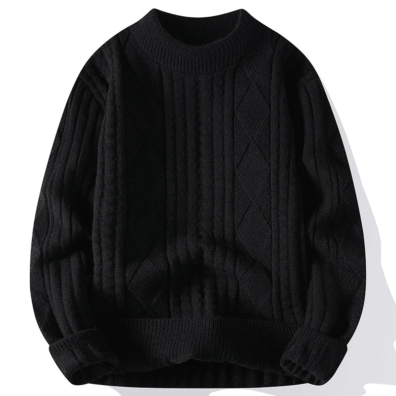 Men's Sweater with Diamond Pattern and Elegant Knitted Design for Casual and Formal Occasions 5