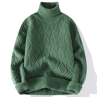 Men's Sweater with High Collar and Structured Design for Elegant Casual Wear 6