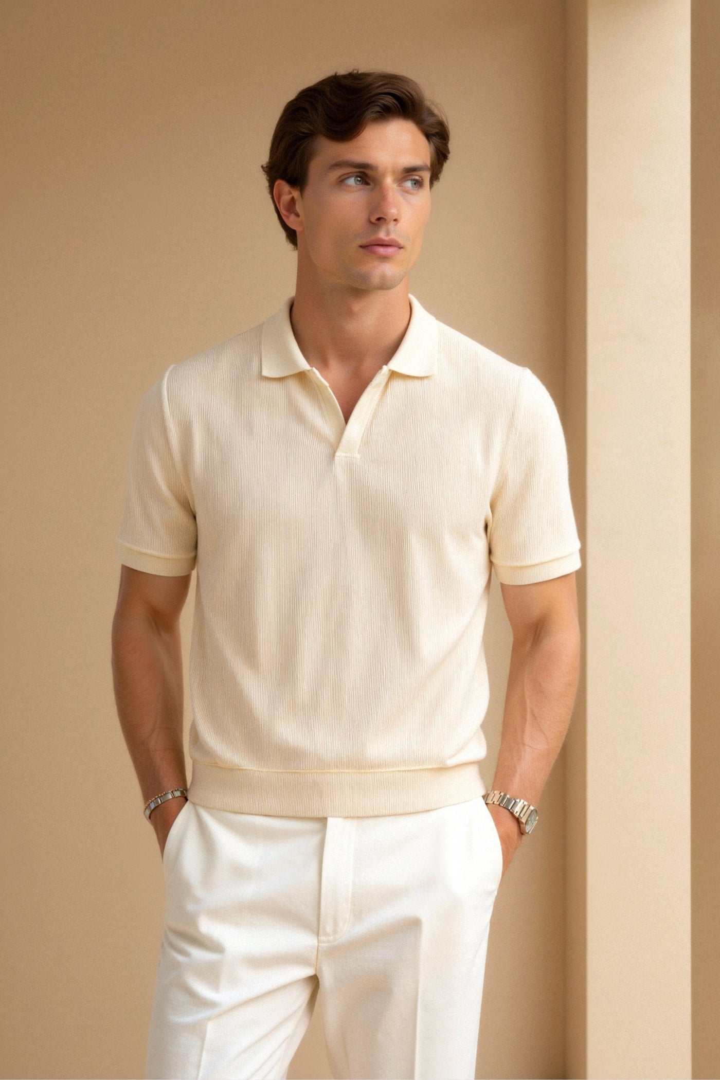 Men's polo shirt in beige – Elegant & timeless 1