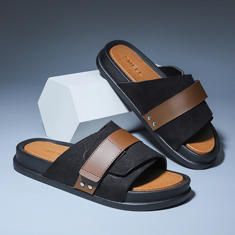 Men's sandals in matte leather 0