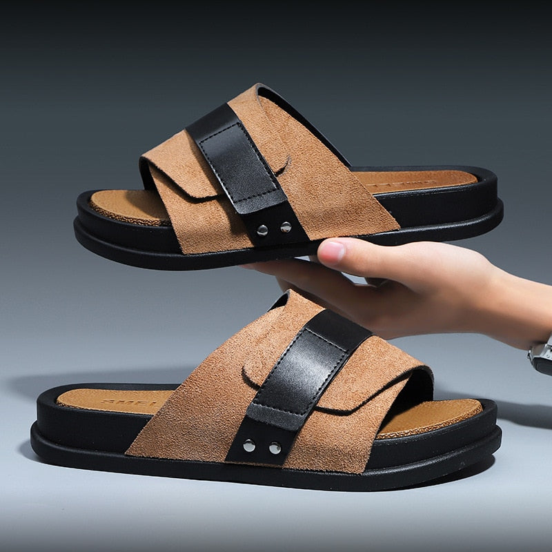Men's sandals in matte leather 1