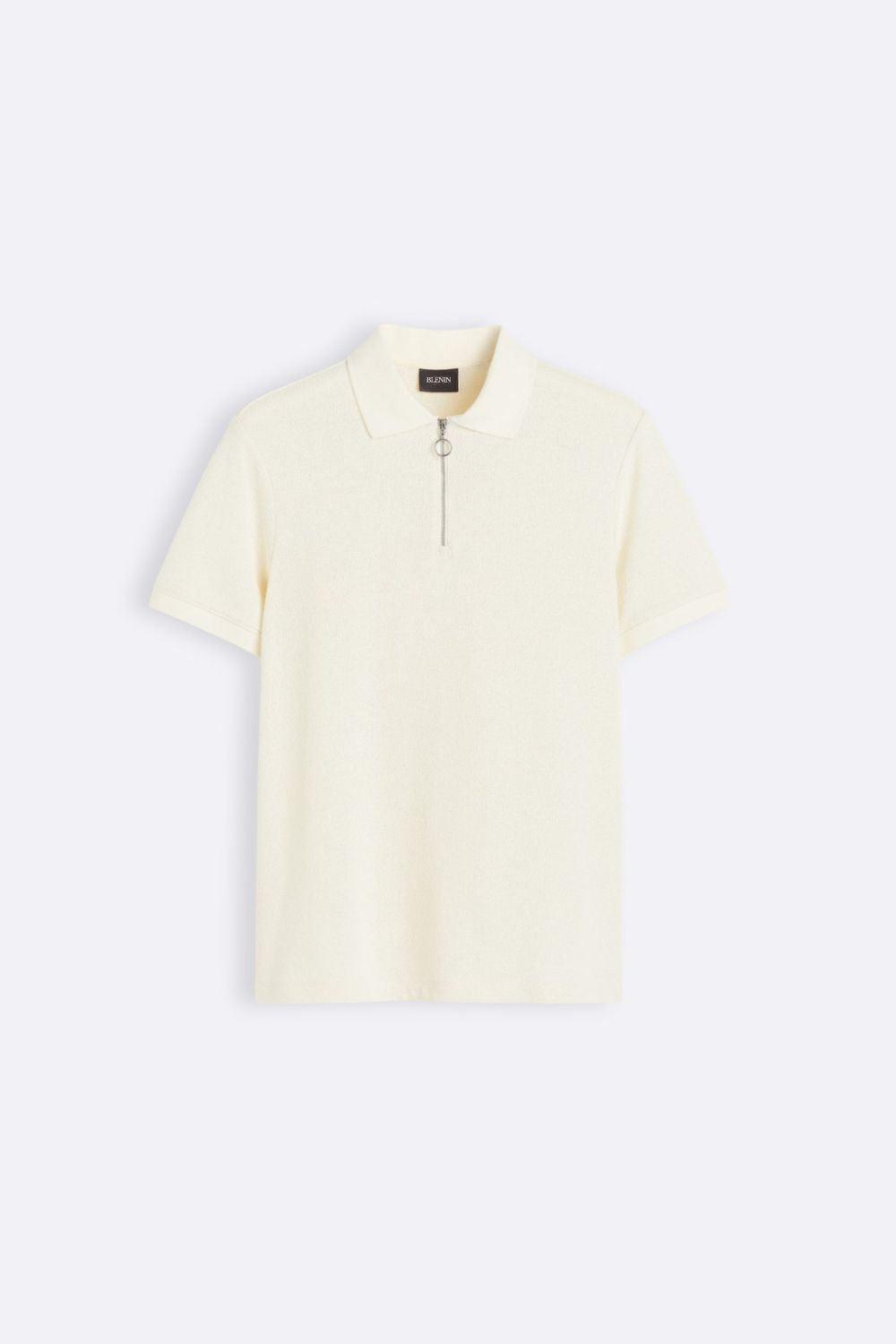 Modern knitted polo shirt with zipper 0