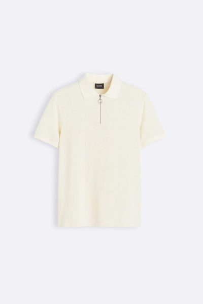 Modern knitted polo shirt with zipper 0