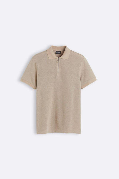 Modern knitted polo shirt with zipper 1