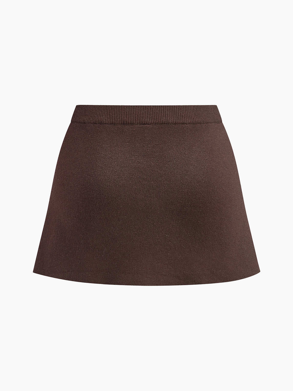 Noa | Pleated mini skirt in a knitted look with decorative buckle 3