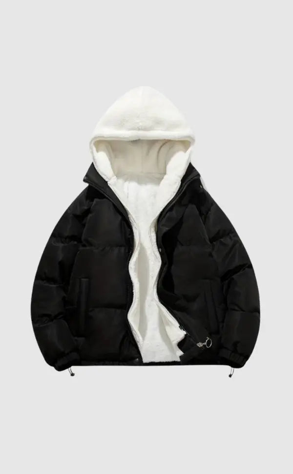 Puffer Jacket for Women with Quilted Design and Adjustable Hood for Winter Warmth 0
