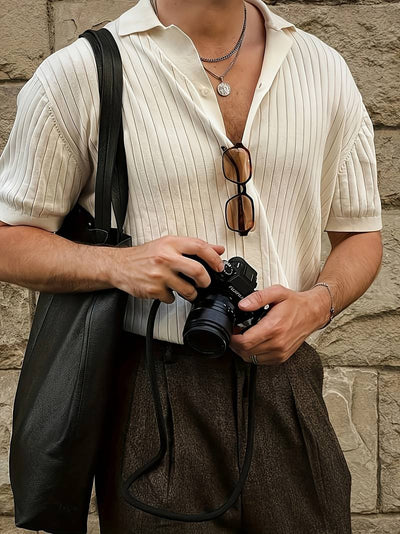 Stylish short-sleeved knit shirt 1