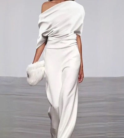 Summer jumpsuit with one-shoulder strap and wide leg for women 1