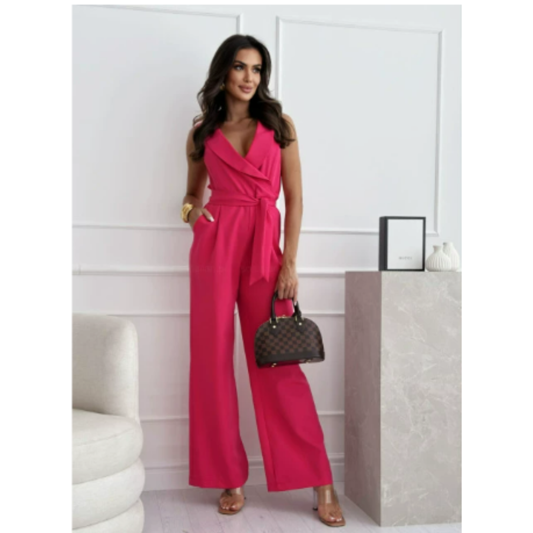 Women's Sleeveless Wide Leg Jumpsuit | V-Neck 1