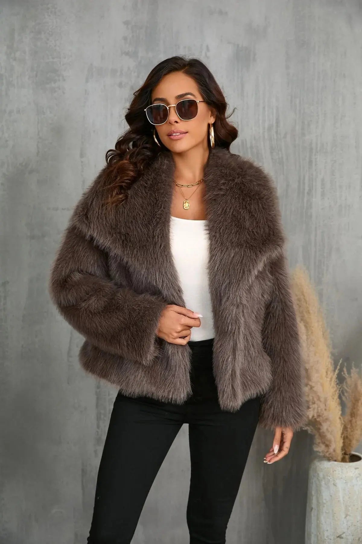 Womens Jacket - Faux Fur Cozy Outerwear for Chic Everyday Style and Special Occasions 3