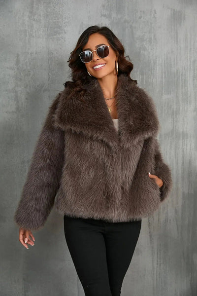 Womens Jacket - Faux Fur Cozy Outerwear for Chic Everyday Style and Special Occasions 4